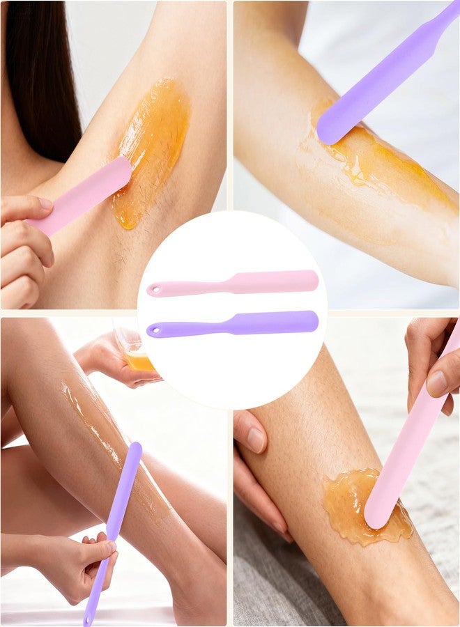 Clofiak 4PCS Silicone Wax Stick, Reusable Non Stick Waxing Applicator, Hair Removal Waxing Spatulas, Popsicle Sticks for Beauty Cosmetics Home Salon Body Use - Image 5